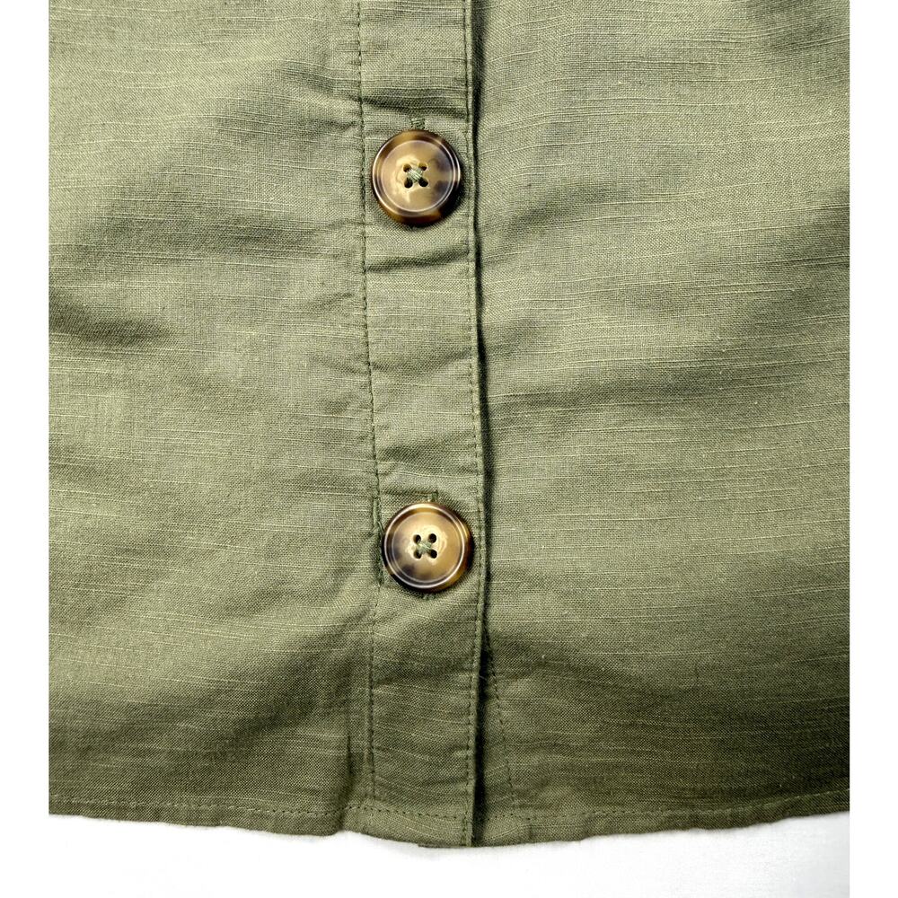 Abercrombie Fitch A&F Button Cami Dress Olive Green Small MP 100% Cotton. - Picture 7 of 13